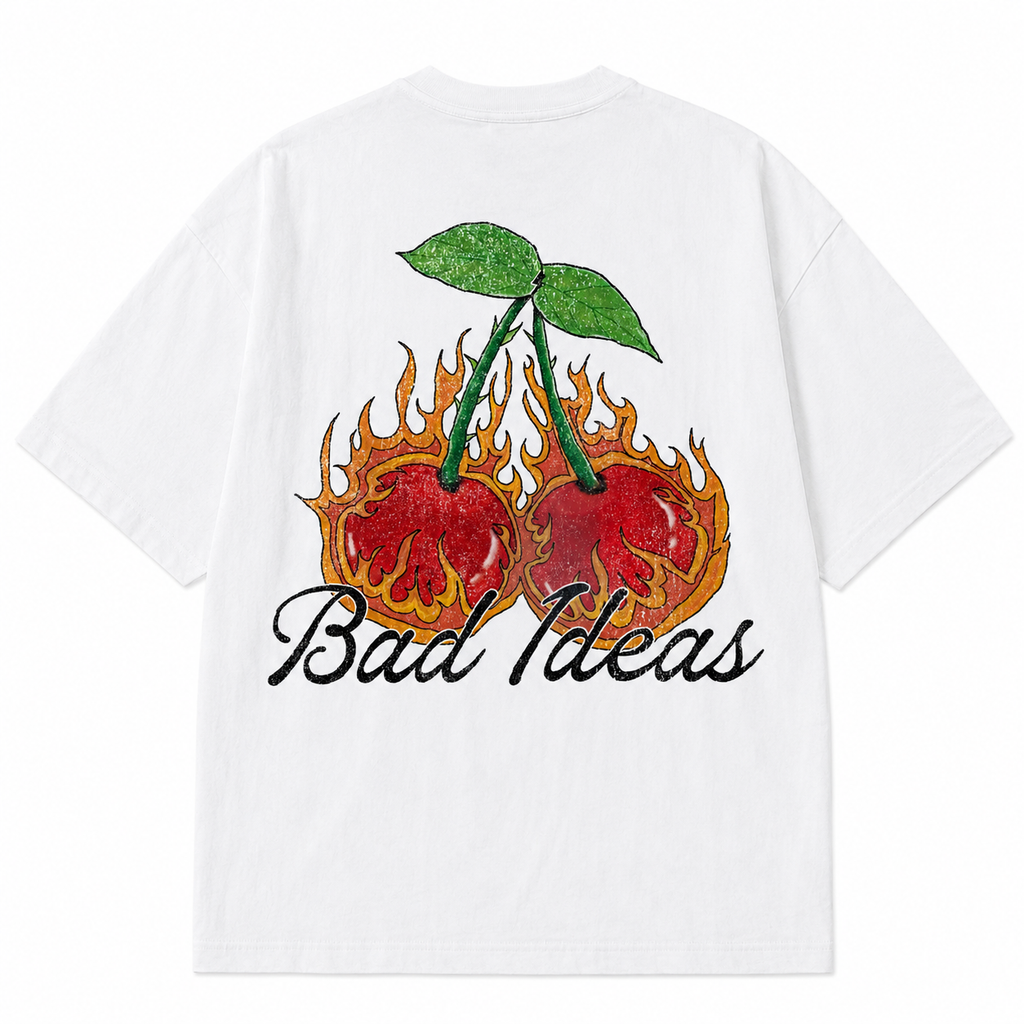 TEE | CHERRY FLAME | WHITE