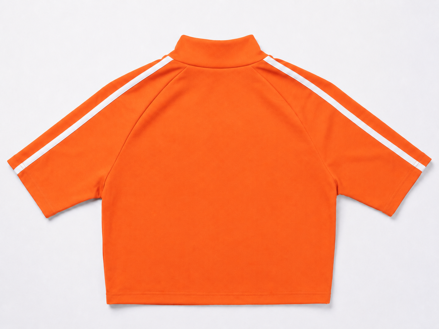 HIGH NECK SHORT TEE |  VIBRANT ORANGE