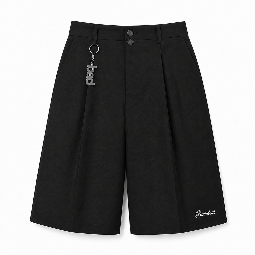 MEN’S | WIDE LEG TAILORED SHORTS | BLACK