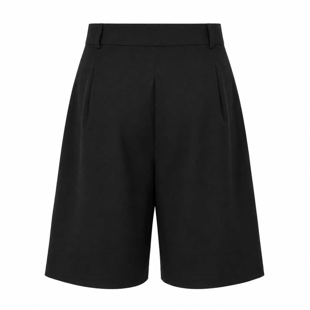 MEN’S | WIDE LEG TAILORED SHORTS | BLACK