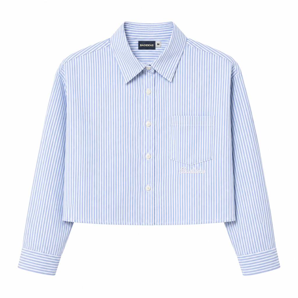 UNISEX | CROPPED OXFORD SHIRT | BLUE