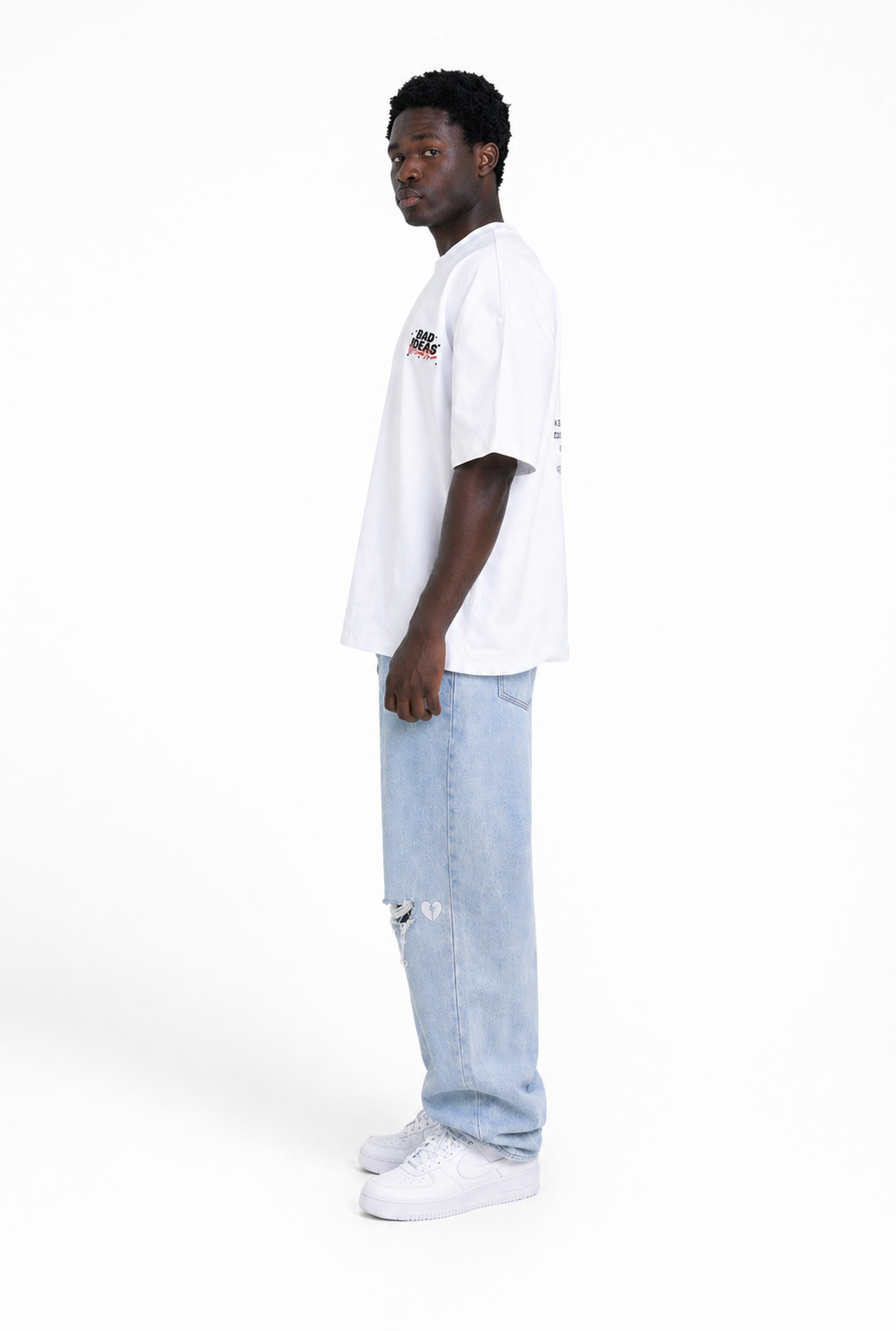 Knee Cut Baggy Fit Jeans