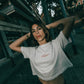 Oversized Cropped Tee " Bad Ideas Club "