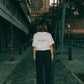 Oversized Cropped Tee " Bad Ideas Club "
