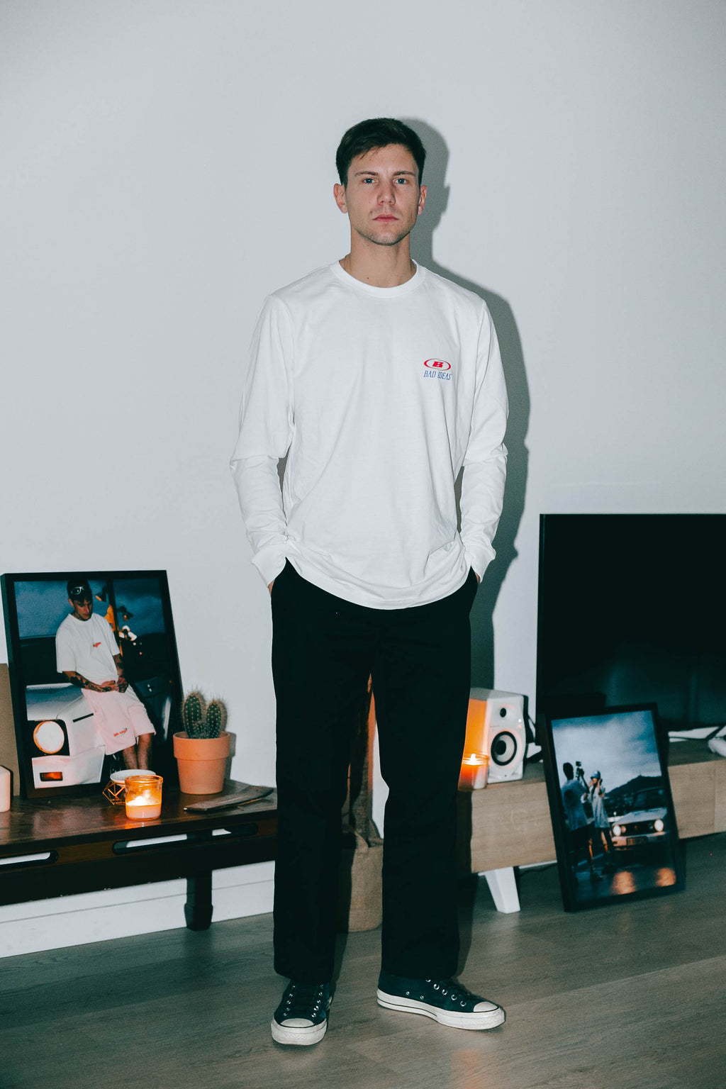 LONGSLEEVE | WHITE | " THE BRAND OF BAD IDEAS "