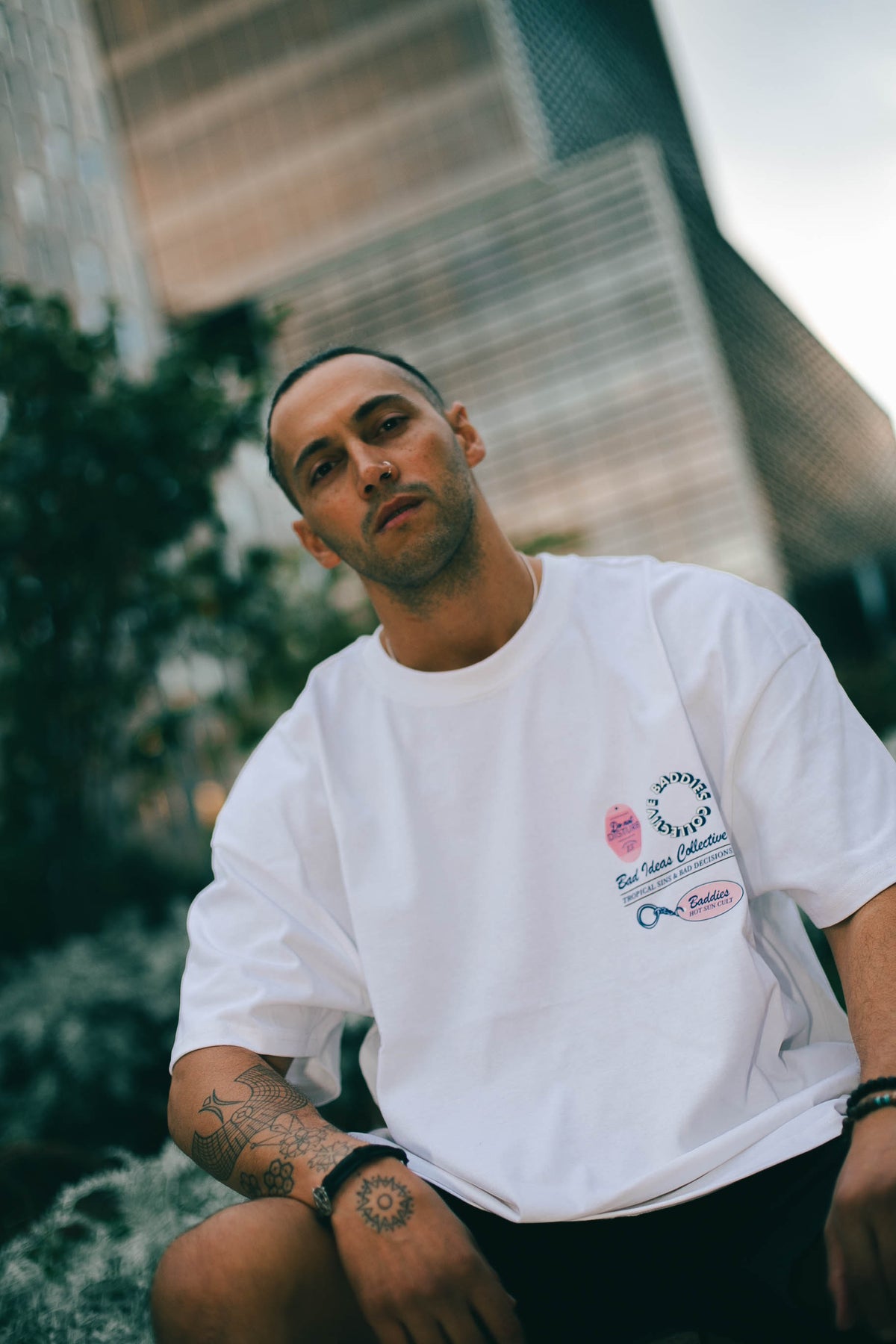 ULTRA HEAVY BOX TEE | WHITE | TROPICAL PARADISE