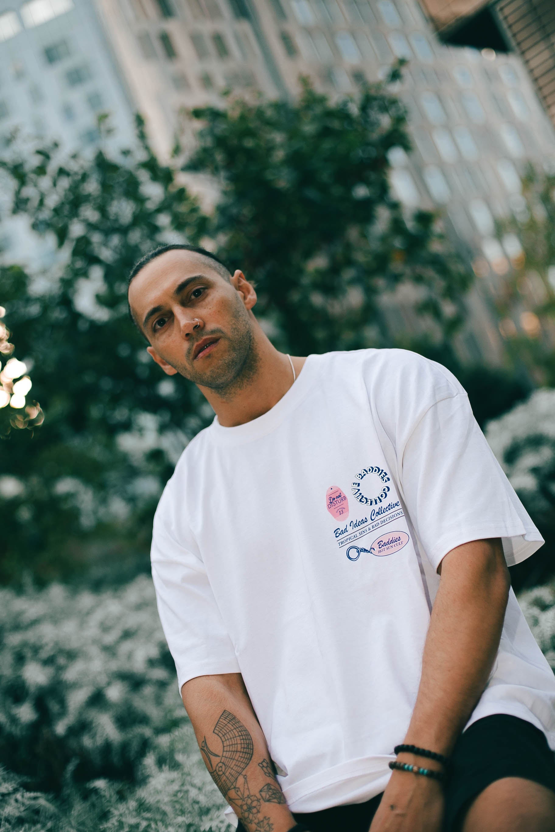 ULTRA HEAVY BOX TEE | WHITE | TROPICAL PARADISE