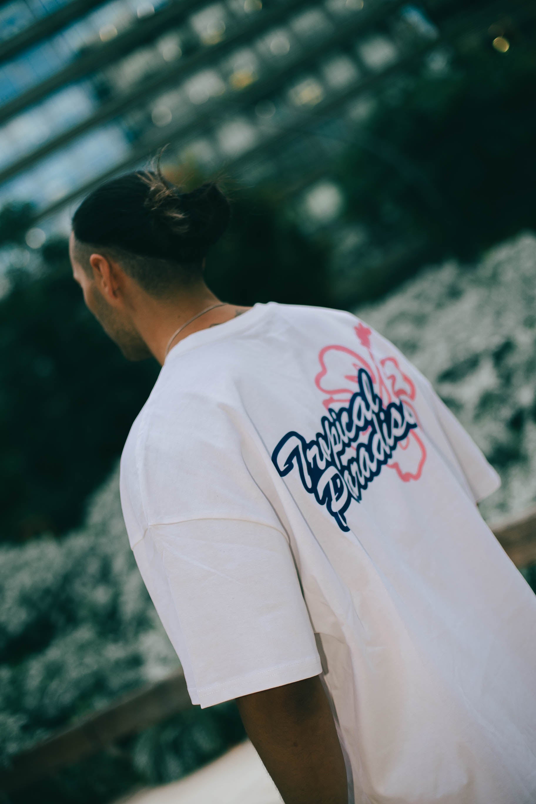 ULTRA HEAVY BOX TEE | WHITE | TROPICAL PARADISE