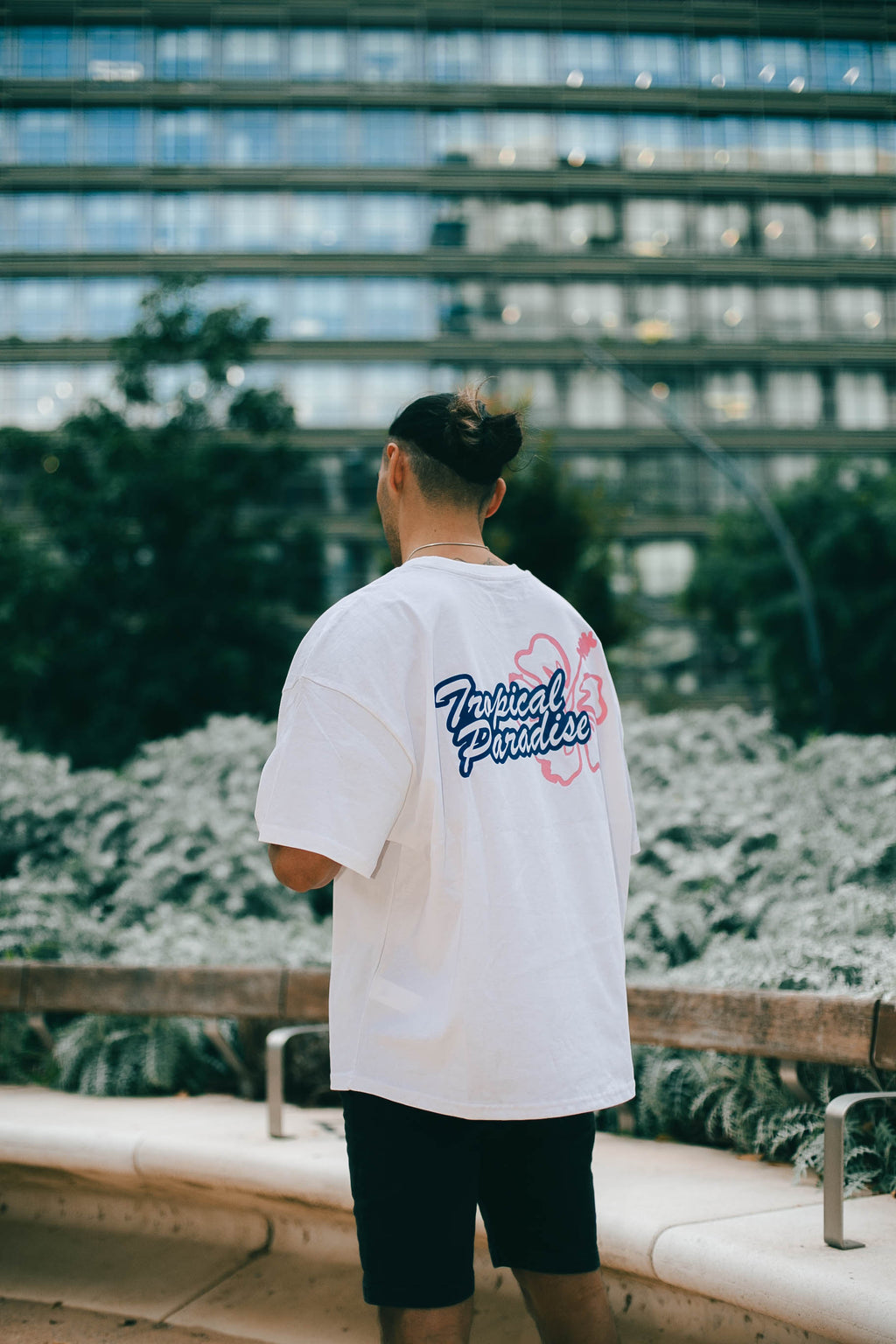 ULTRA HEAVY BOX TEE | WHITE | TROPICAL PARADISE
