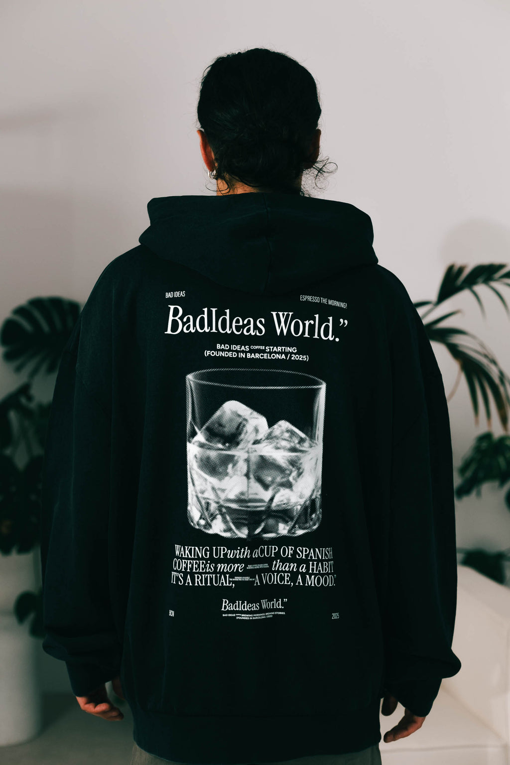 HOODIE  | BLACK WASHED | GLASS