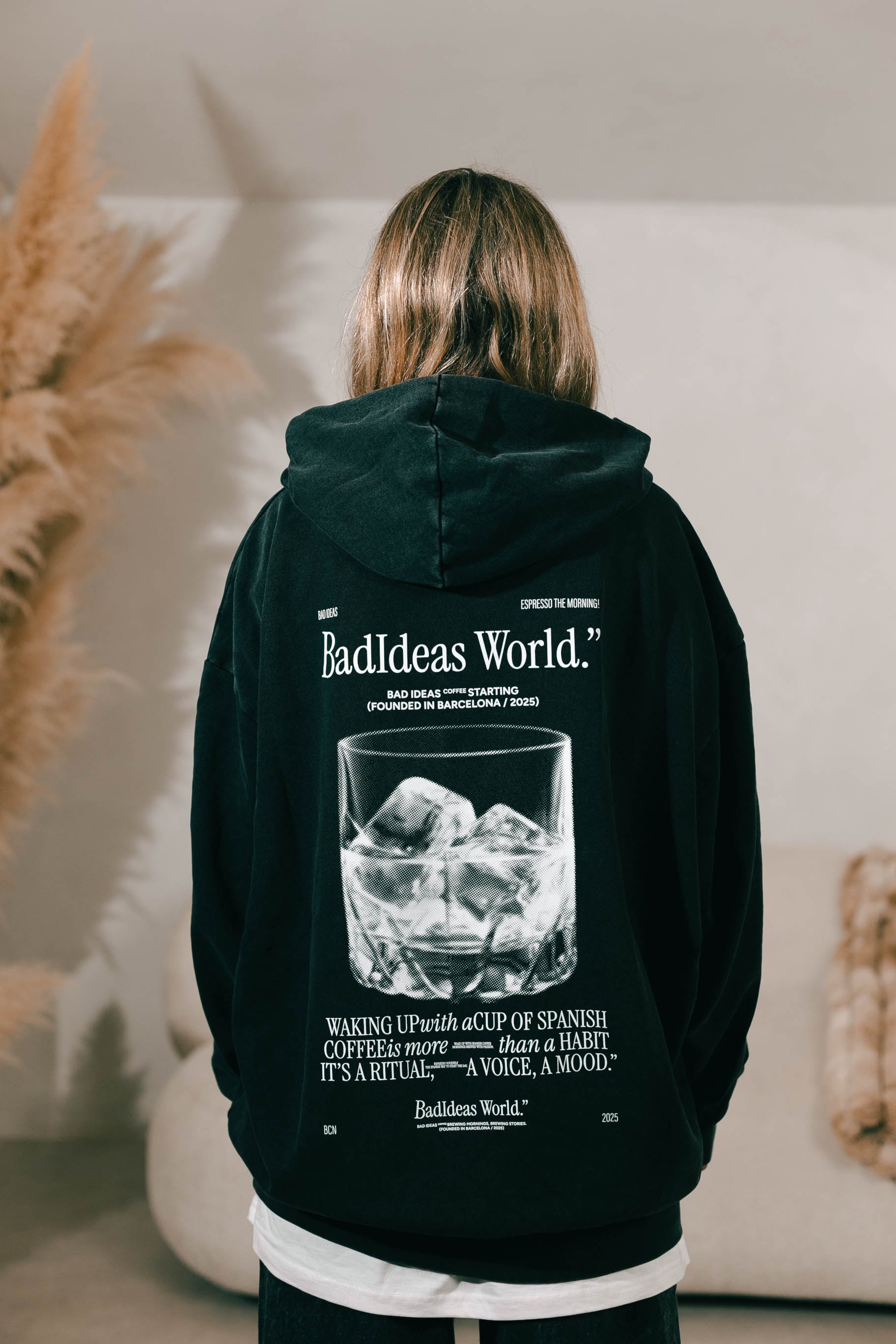 HOODIE  | BLACK WASHED | THE GLASS