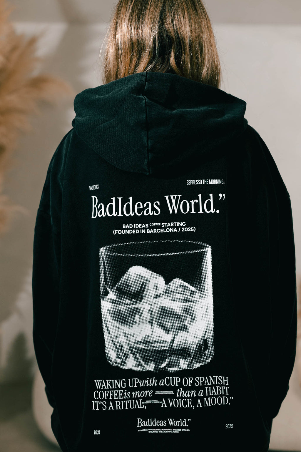 HOODIE  | BLACK WASHED | GLASS