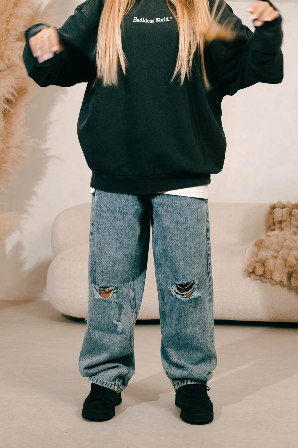 LADIES DENIM PANTS | LIGHT BLUE WASHED