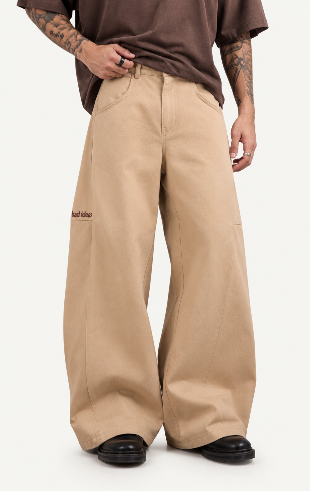 BARREL FIT PANTS | SAND