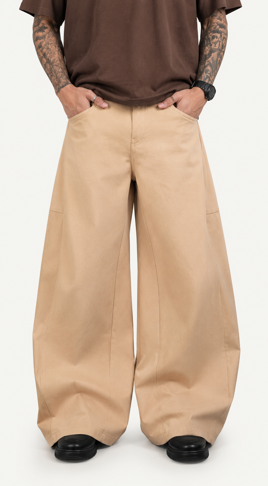 BARREL FIT PANTS | SAND