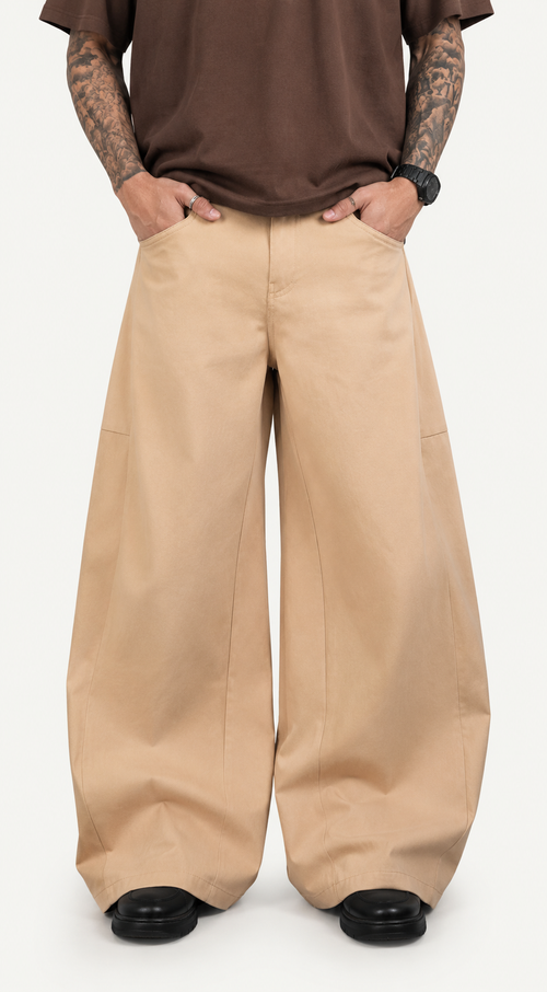 BARREL FIT PANTS | SAND