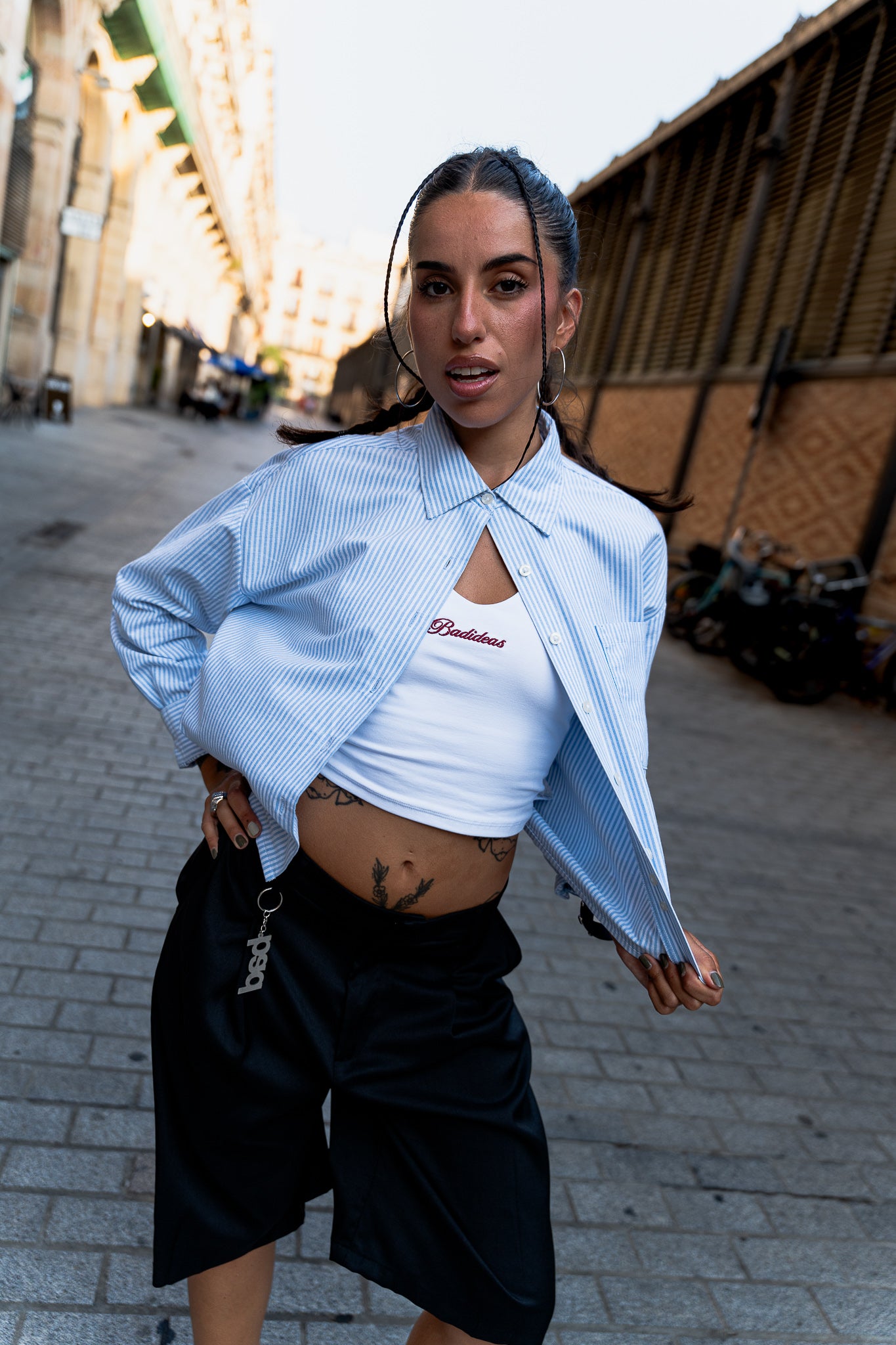 UNISEX | CROPPED OXFORD SHIRT | BLUE