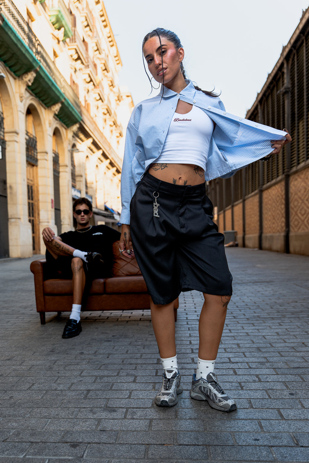 UNISEX | CROPPED OXFORD SHIRT | BLUE