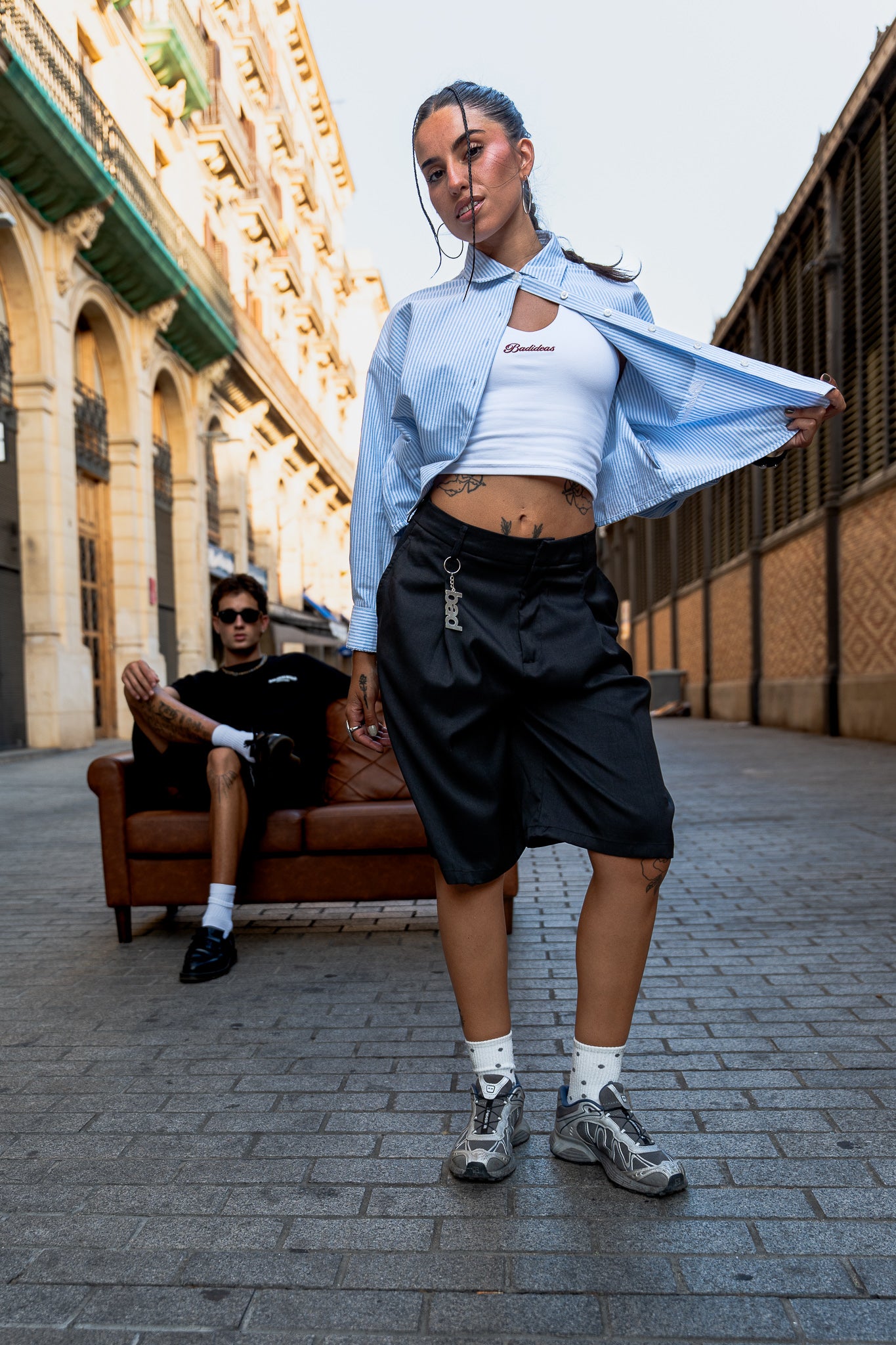 UNISEX | CROPPED OXFORD SHIRT | BLUE