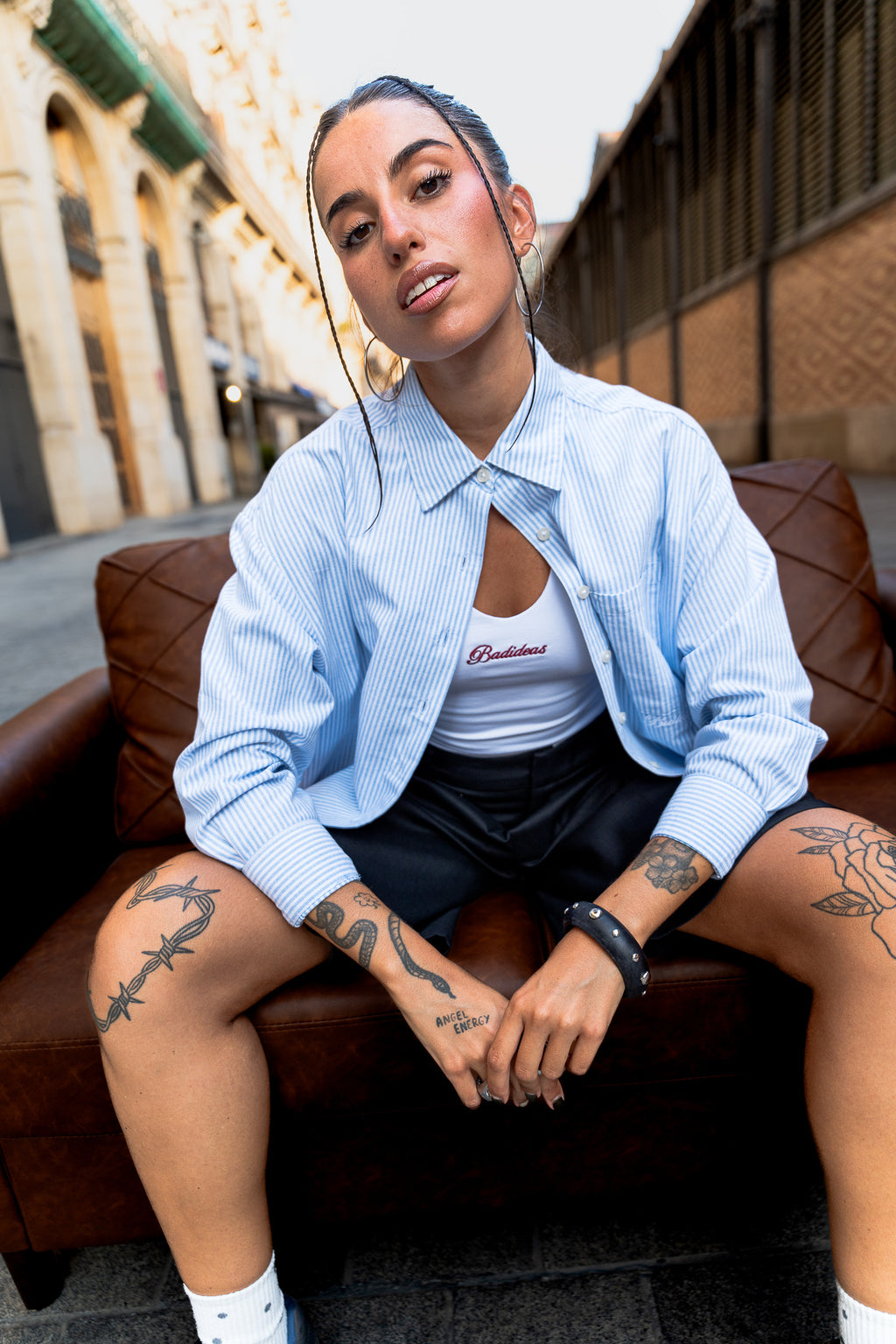 UNISEX | CROPPED OXFORD SHIRT | BLUE