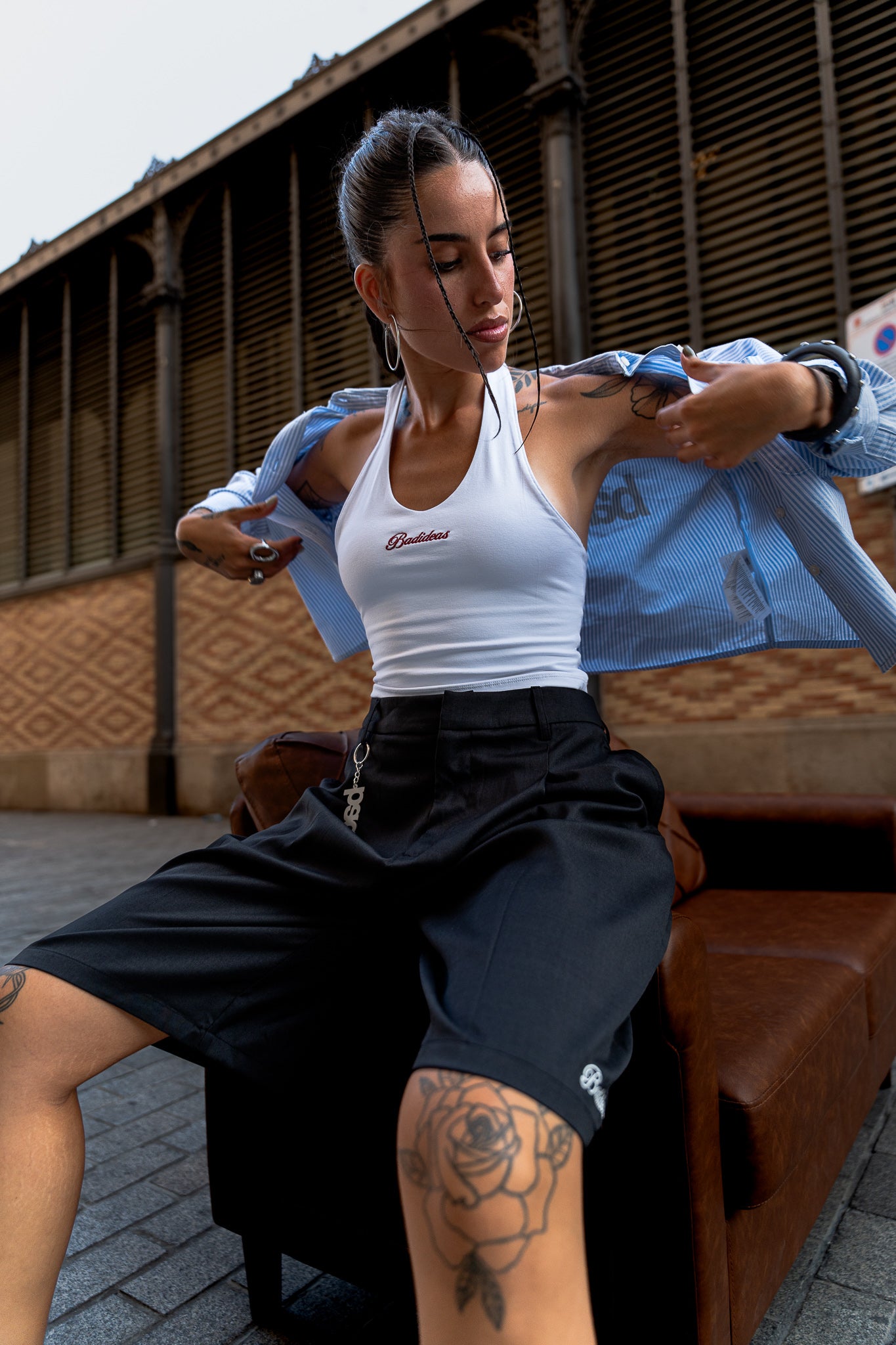 UNISEX | CROPPED OXFORD SHIRT | BLUE