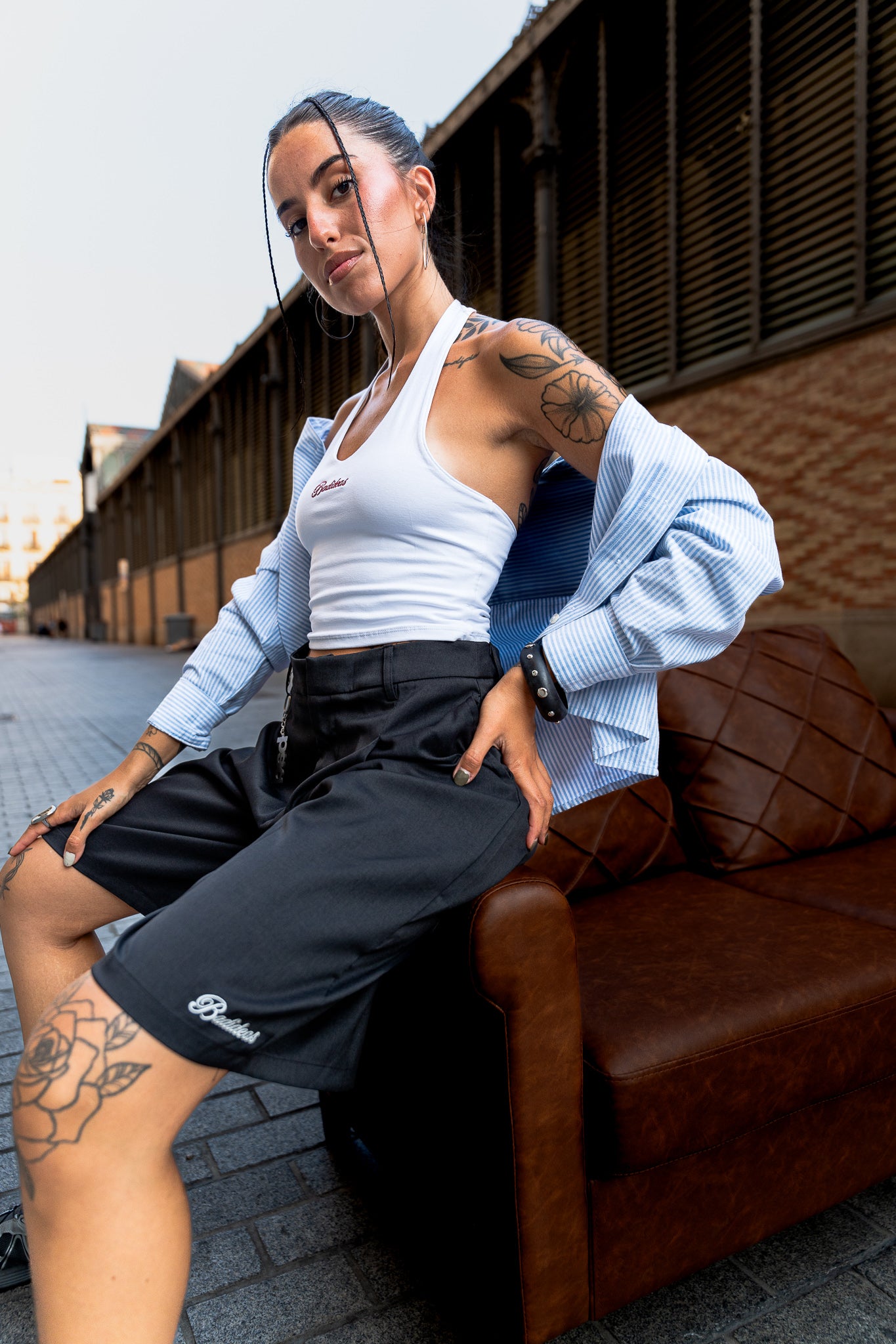 WOMEN’S | WIDE LEG TAILORED SHORTS | BLACK