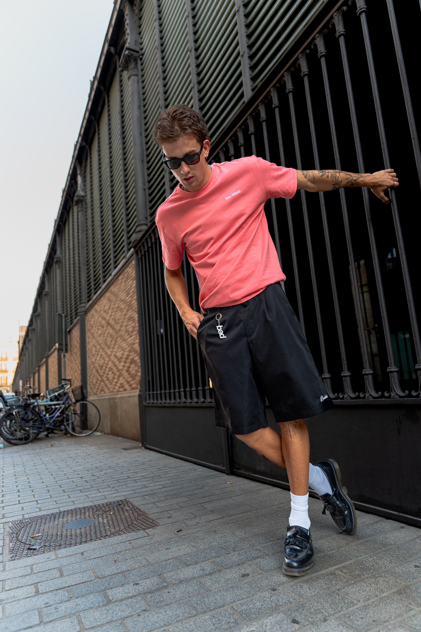 MEN’S | WIDE LEG TAILORED SHORTS | BLACK