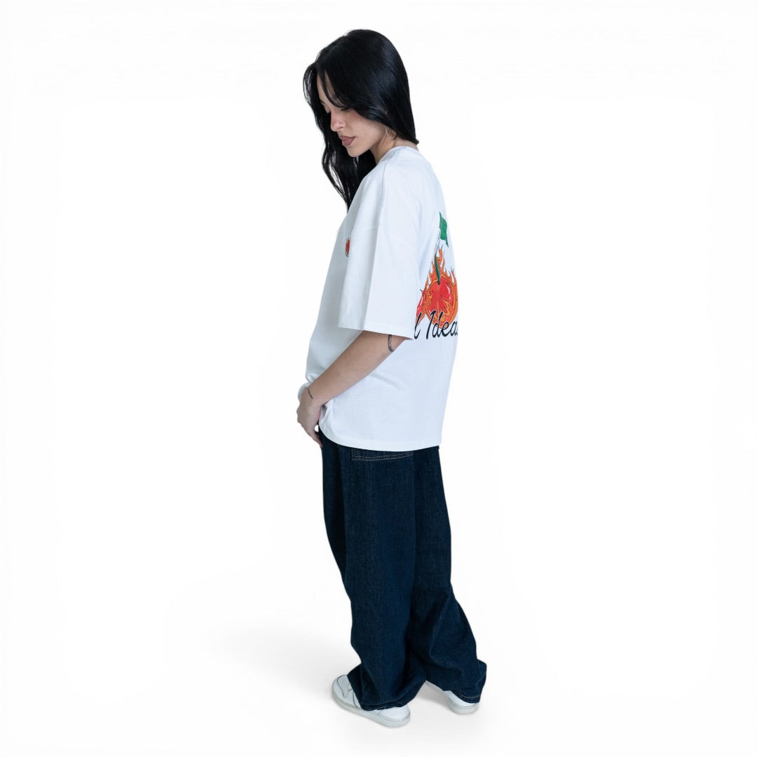 TEE | CHERRY FLAME | WHITE
