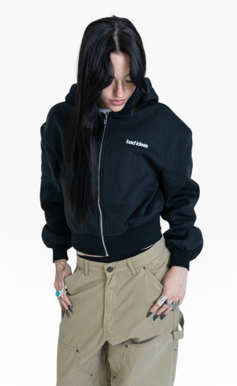 ZIP HOODIE | BLACK |GIRLS