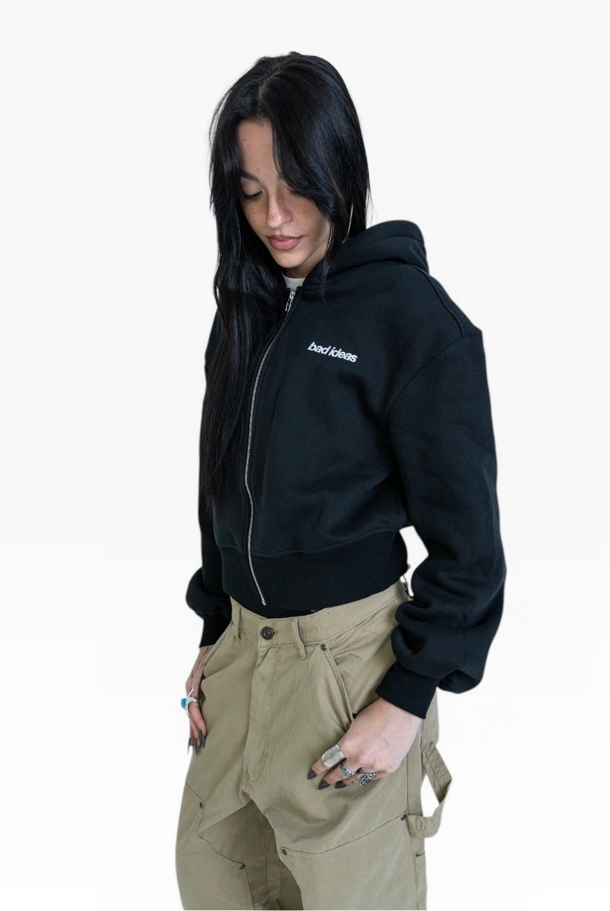 ZIP HOODIE | BLACK |GIRLS