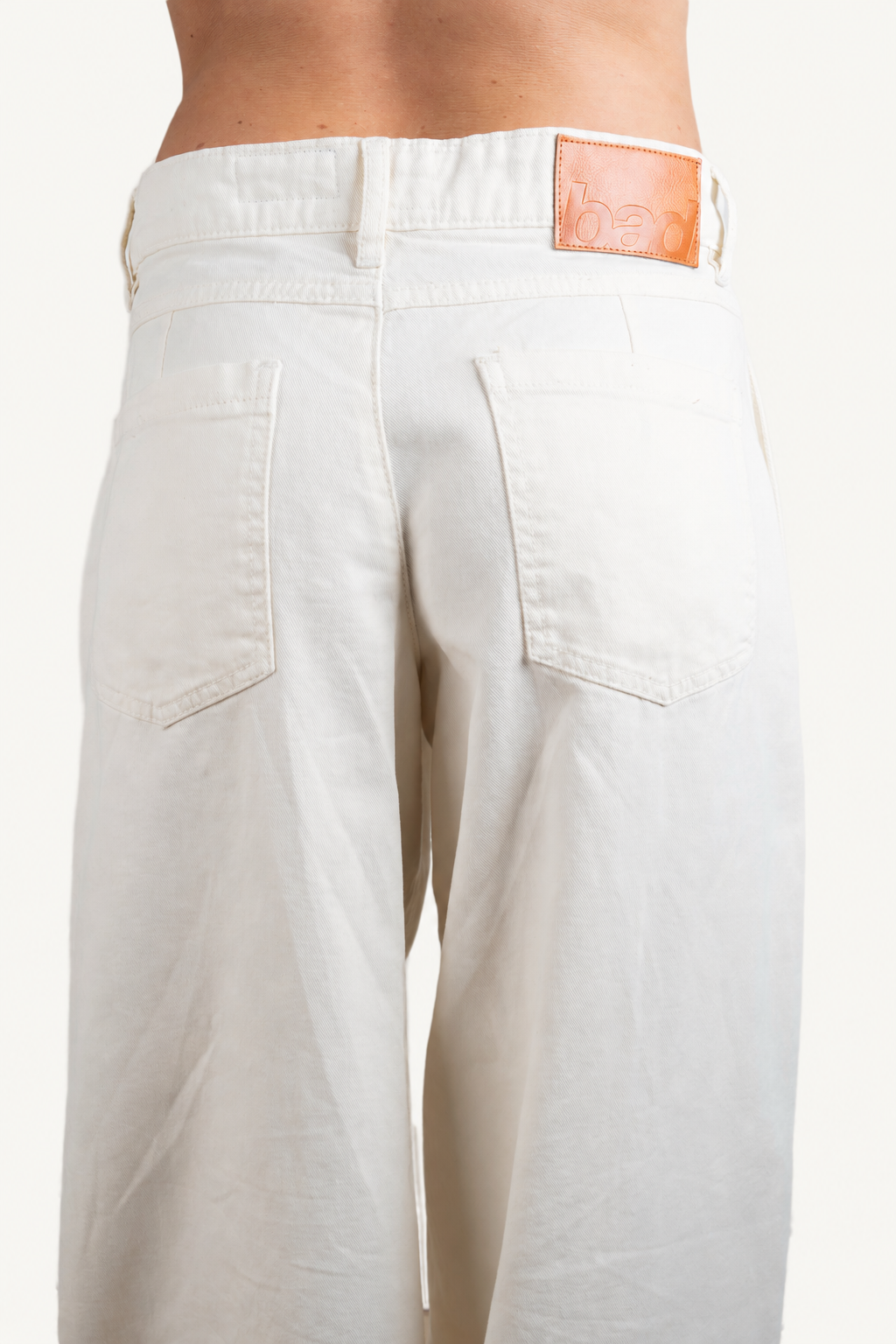 Girls Wide Leg Denim Pants White Sand