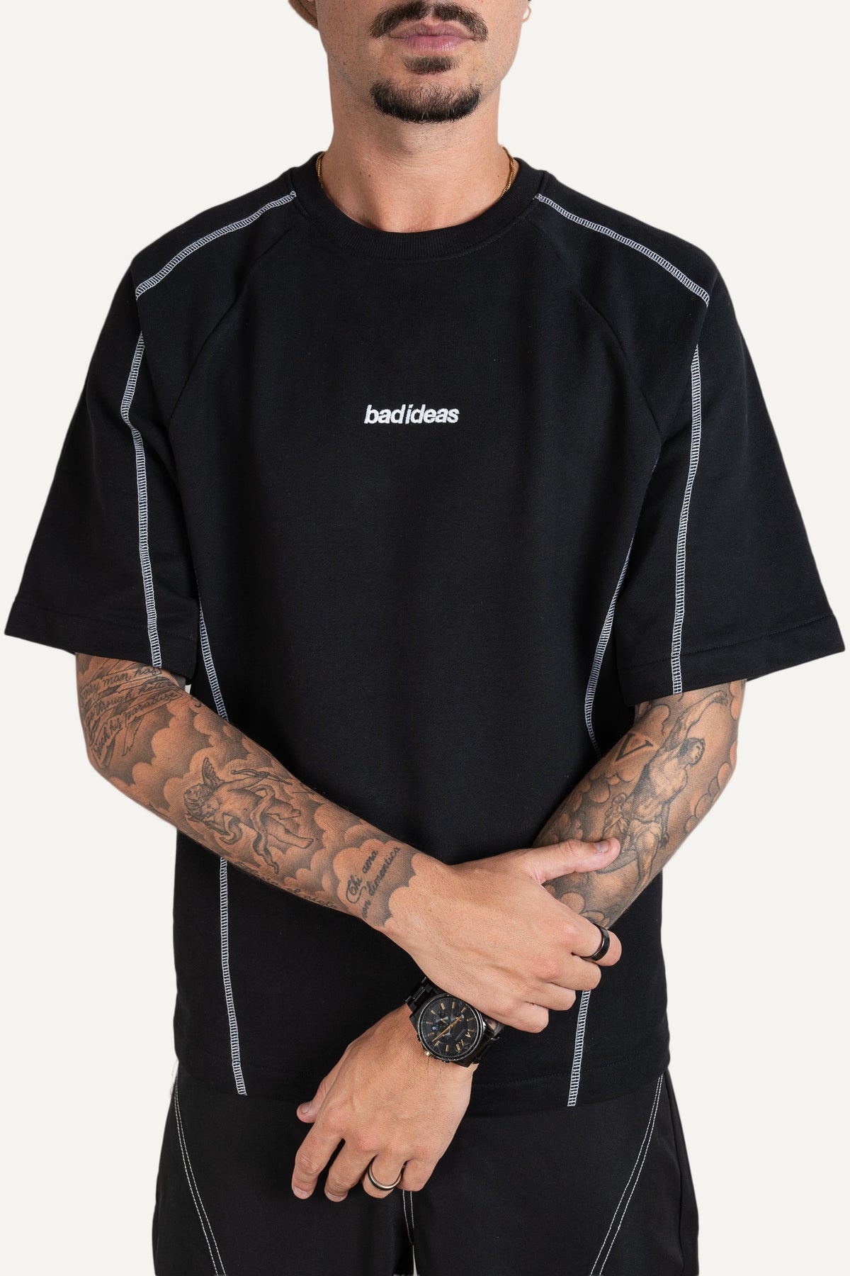 Contrast Tee Black