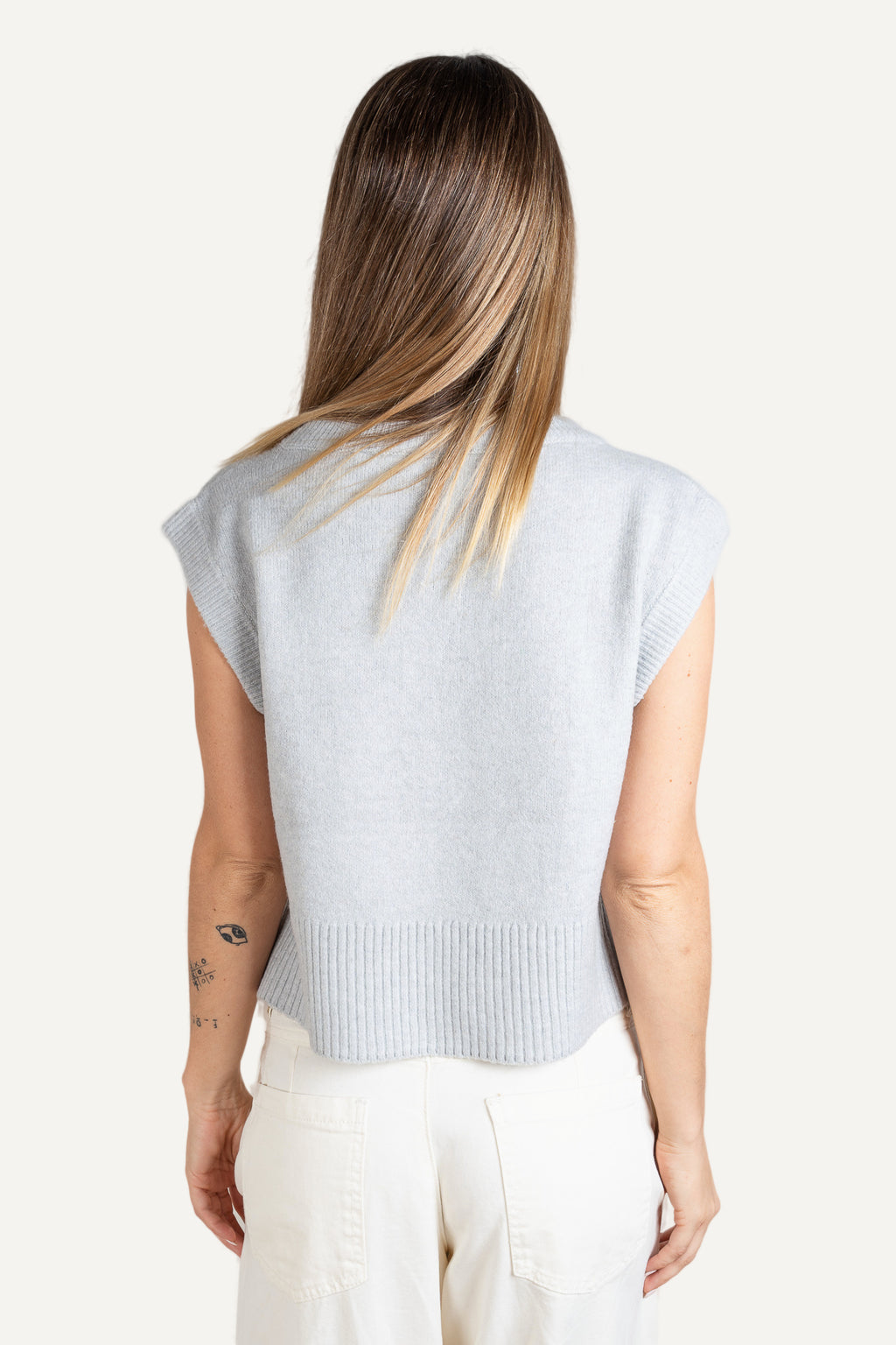 Girls Knitted Vest Grey