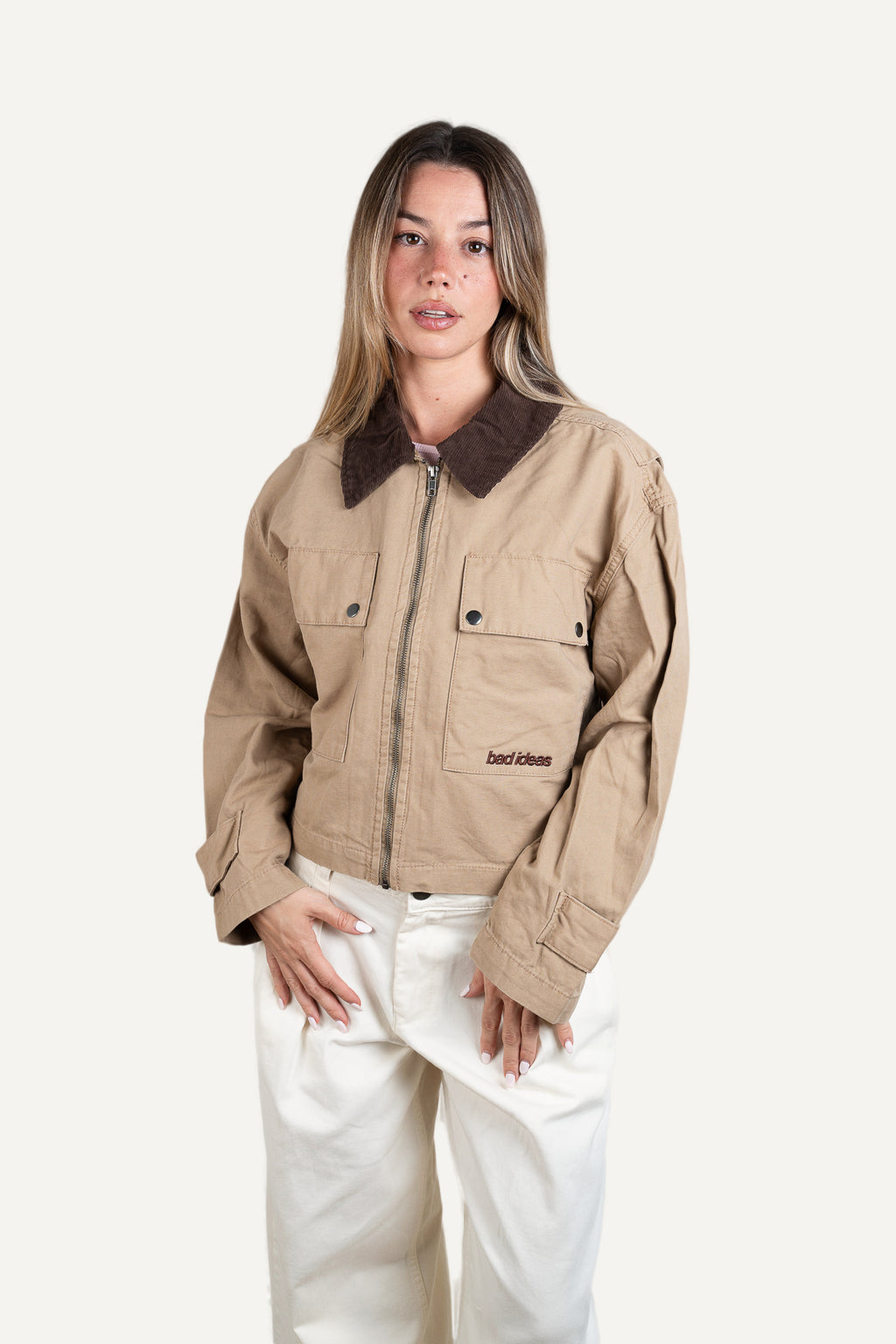 Girls Cropped Workwear Jacket Union Beige
