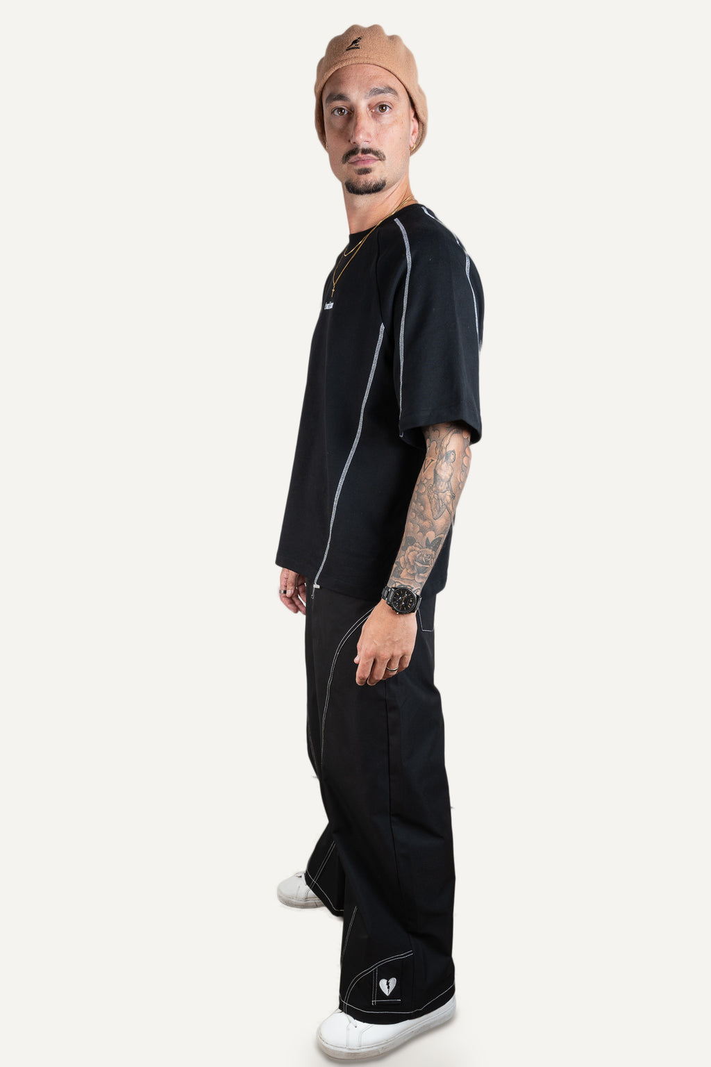 Contrast Tee Black
