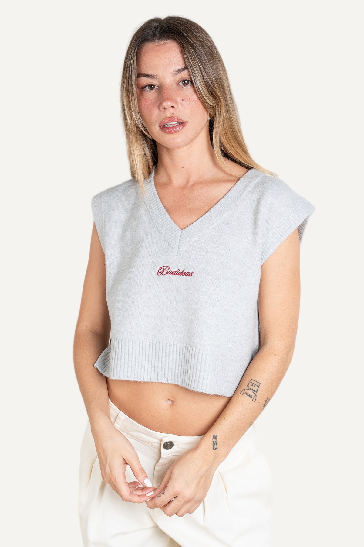 Girls Knitted Vest Grey