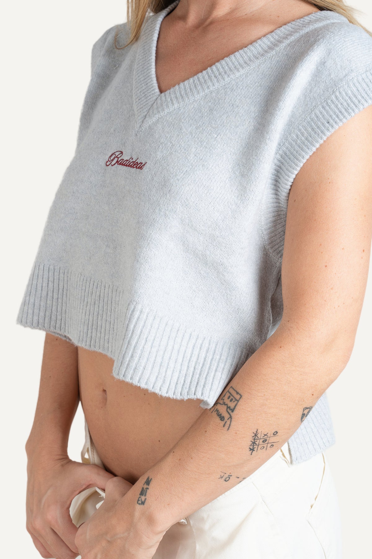 Girls Knitted Vest Grey