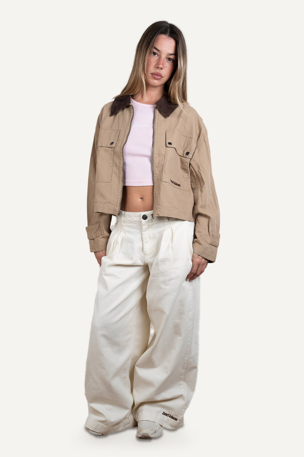 Girls Cropped Workwear Jacket Union Beige