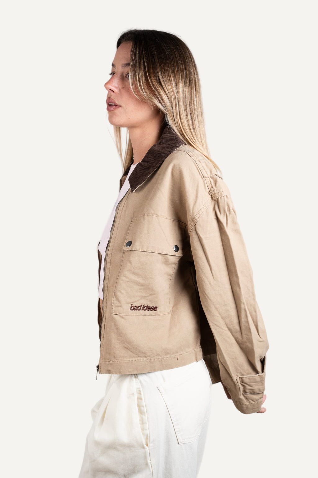 Girls Cropped Workwear Jacket Union Beige