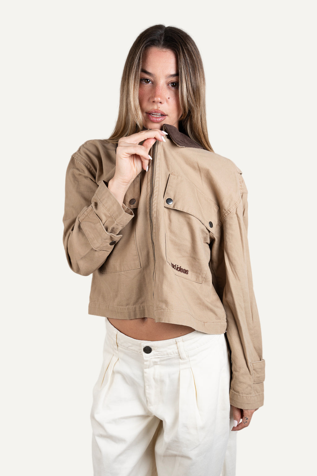 Girls Cropped Workwear Jacket Union Beige