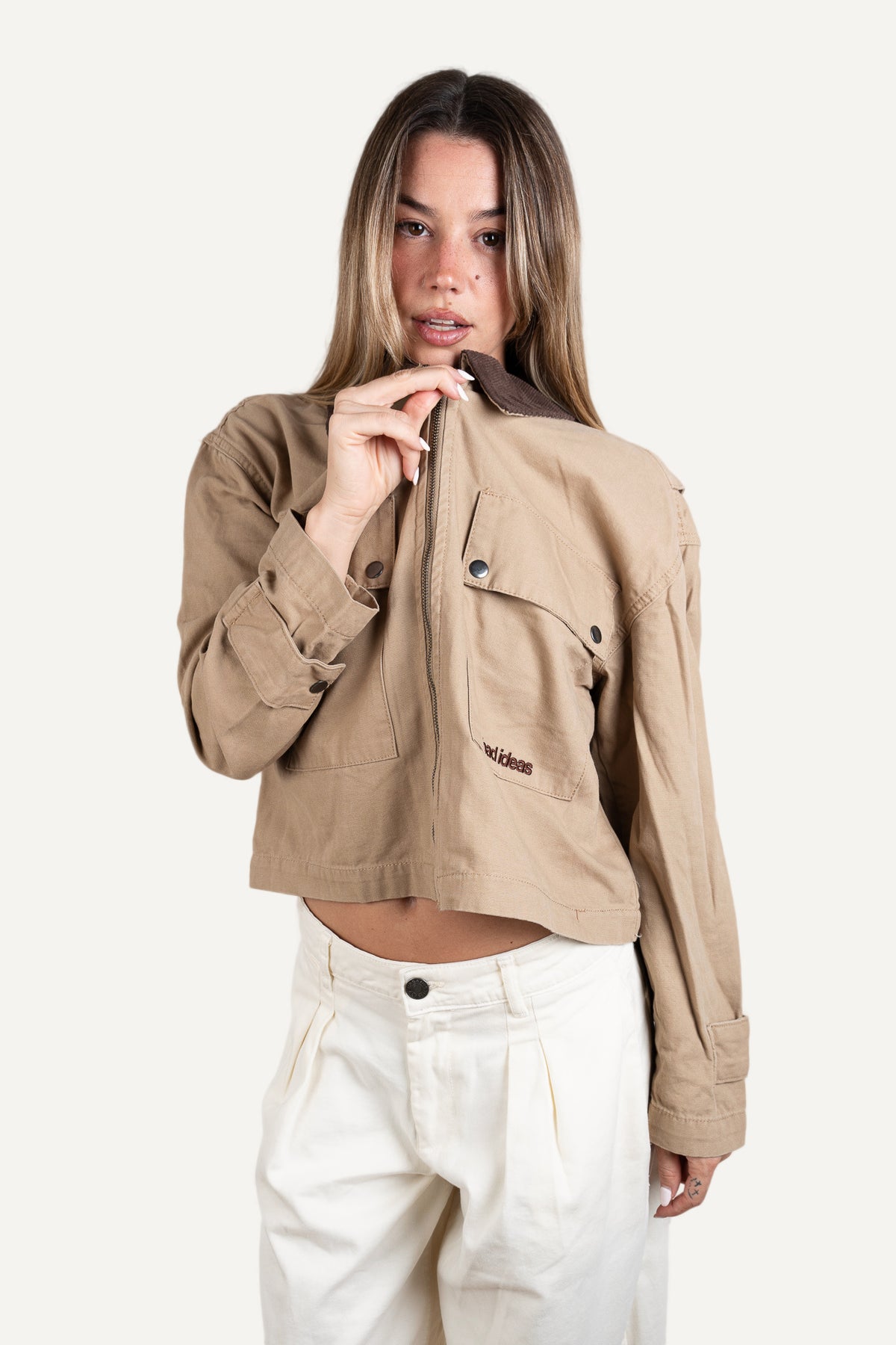 Girls Cropped Workwear Jacket Union Beige