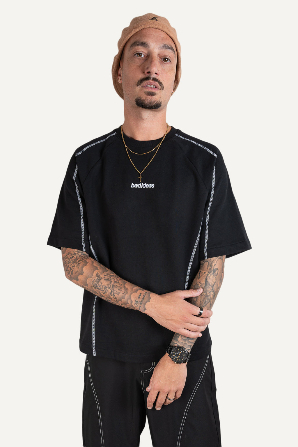 Contrast Tee Black