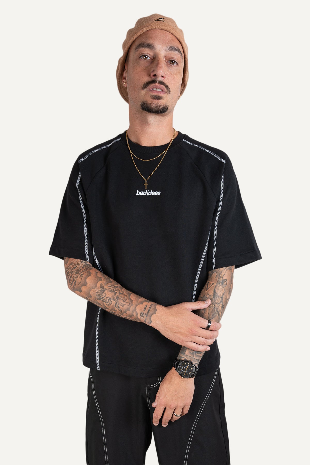 Contrast Tee Black