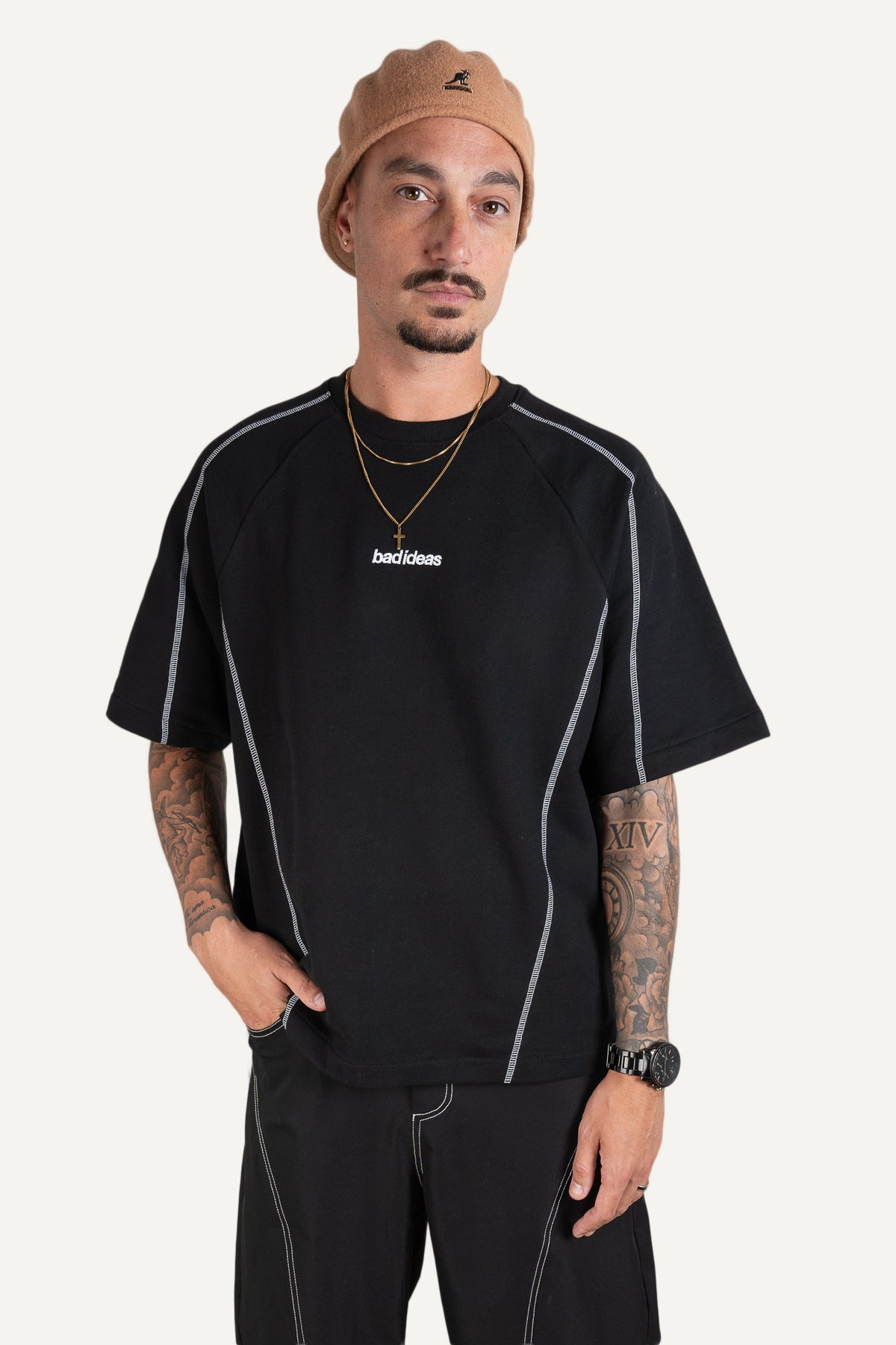 Contrast Tee Black