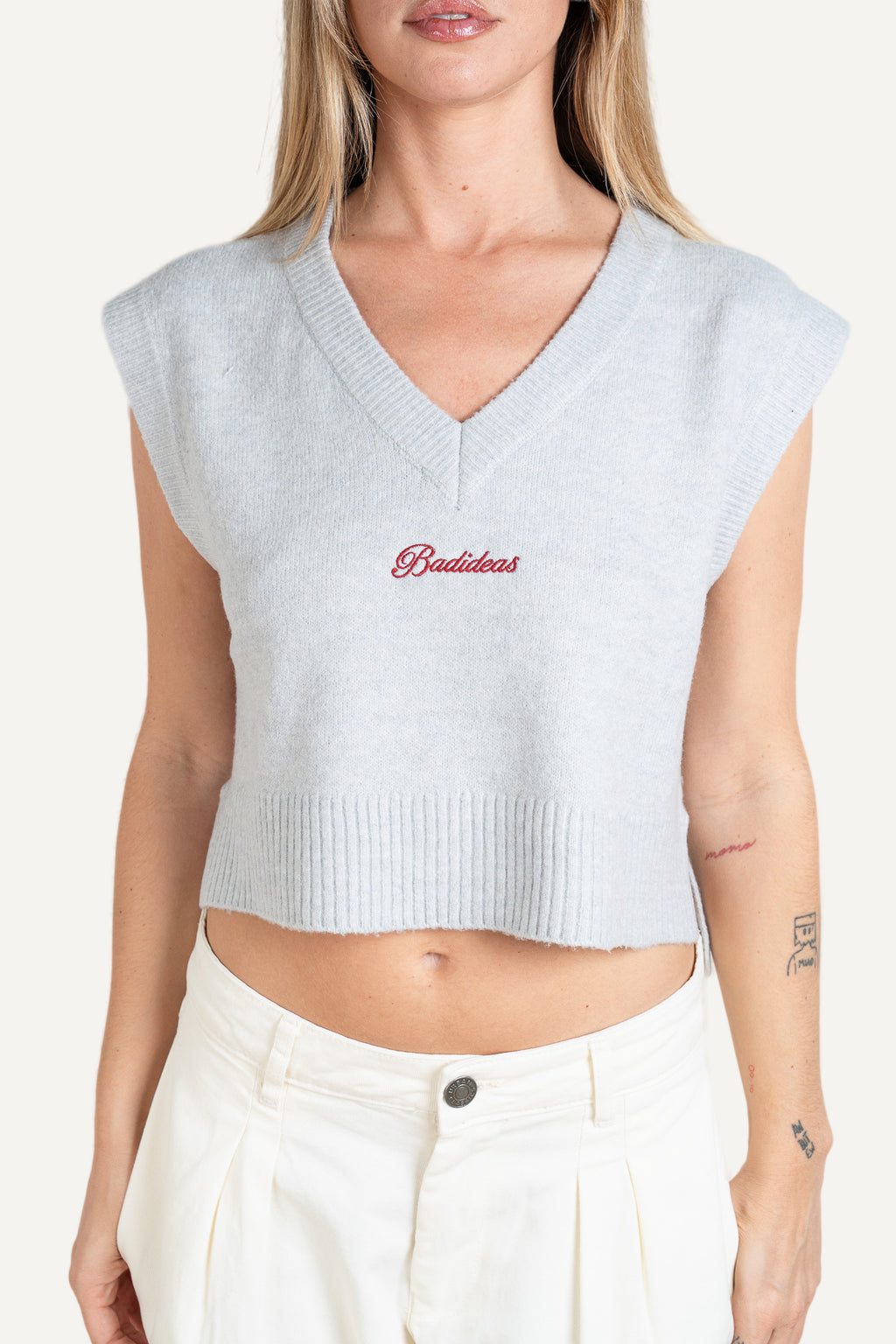 Girls Knitted Vest Grey