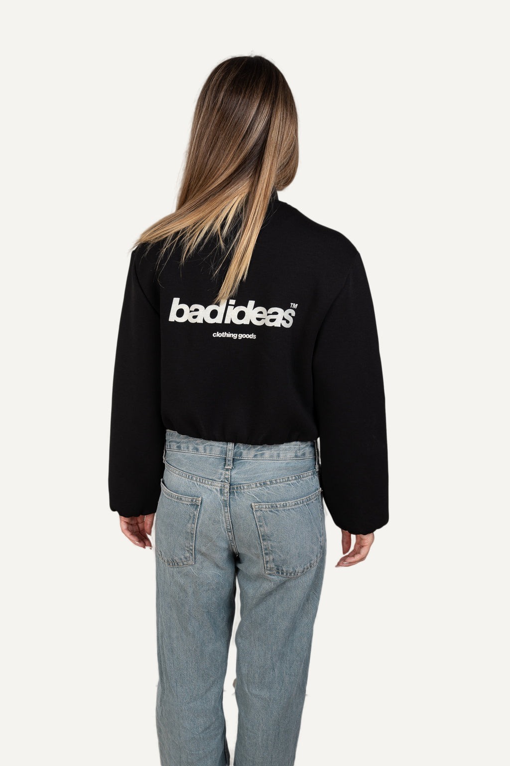 Girls Crop Zip Black