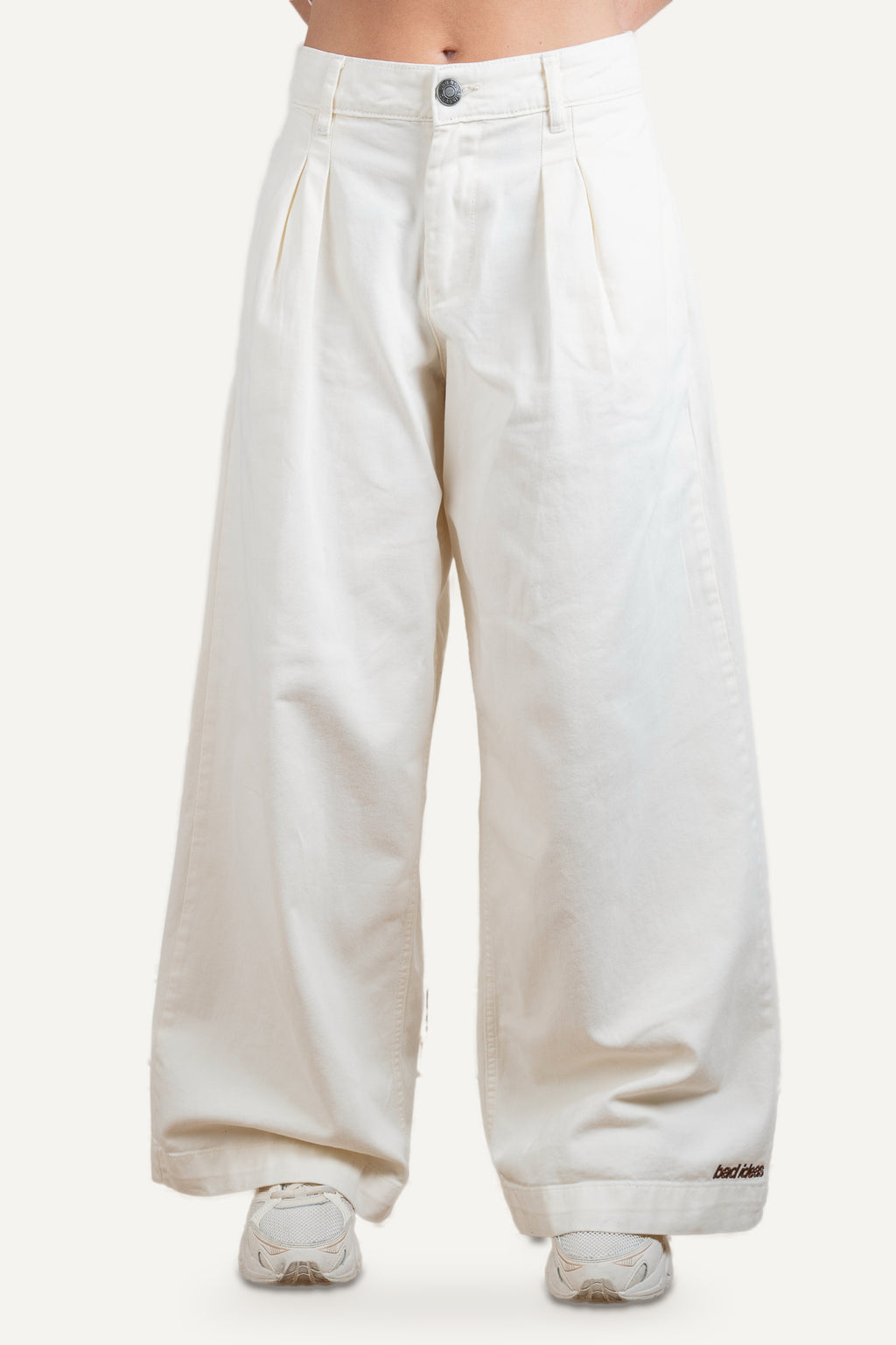 Girls Wide Leg Denim Pants White Sand