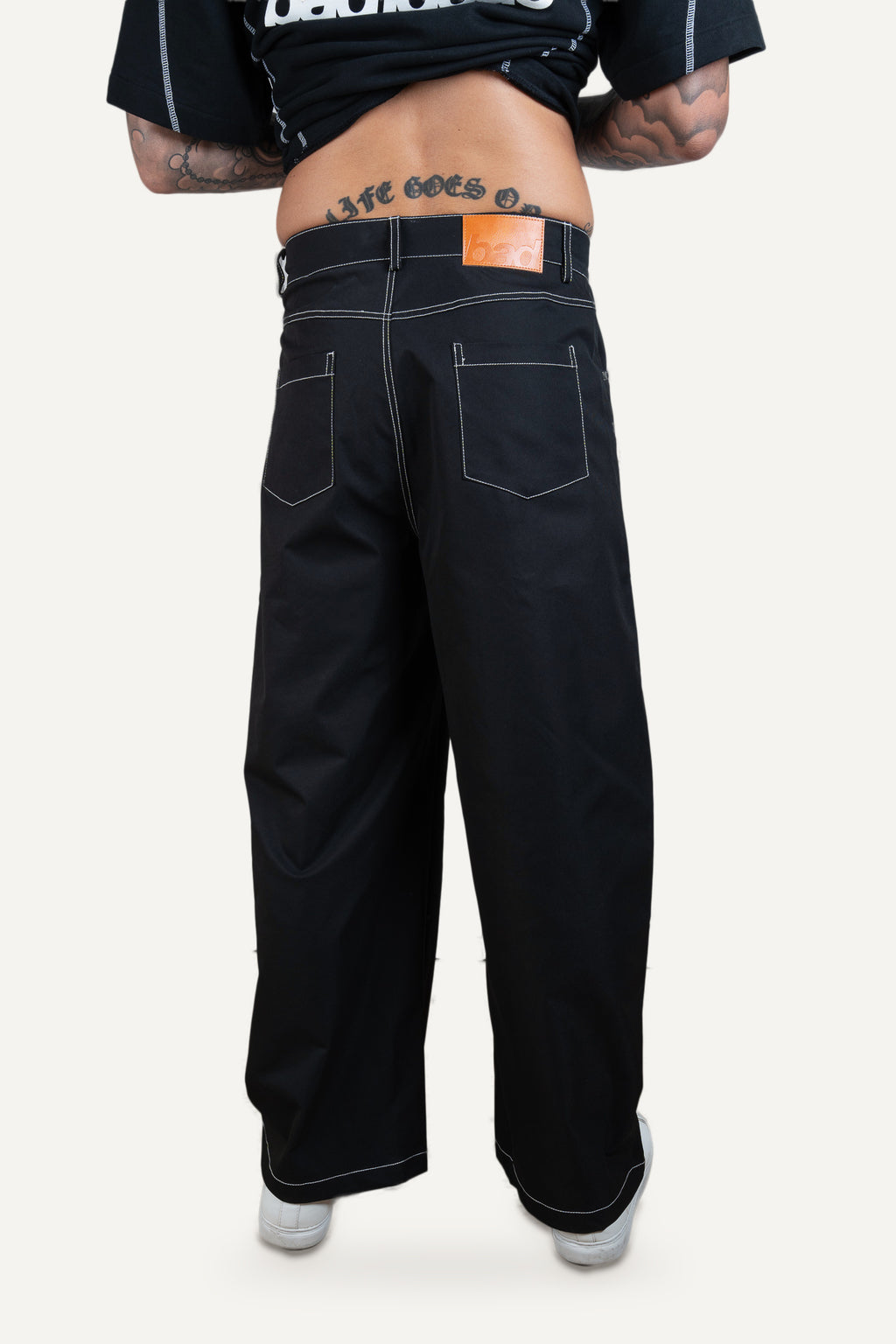 Contrast Pants Black