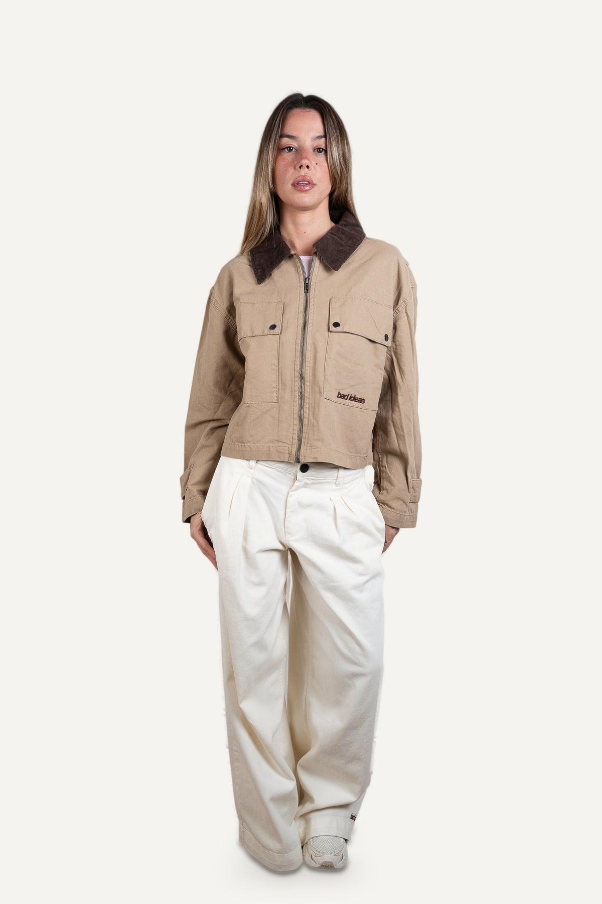 Girls Cropped Workwear Jacket Union Beige