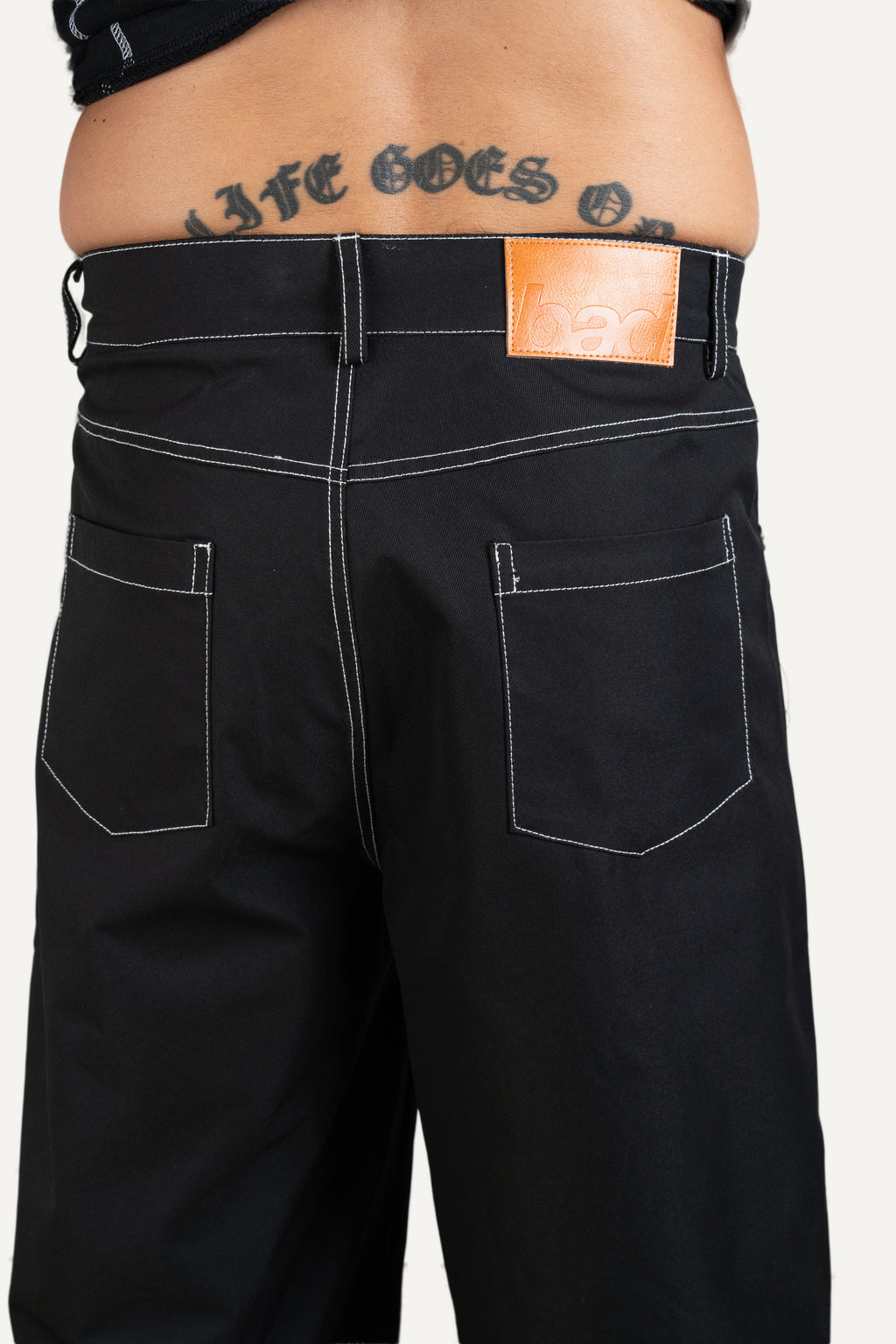 Contrast Pants Black